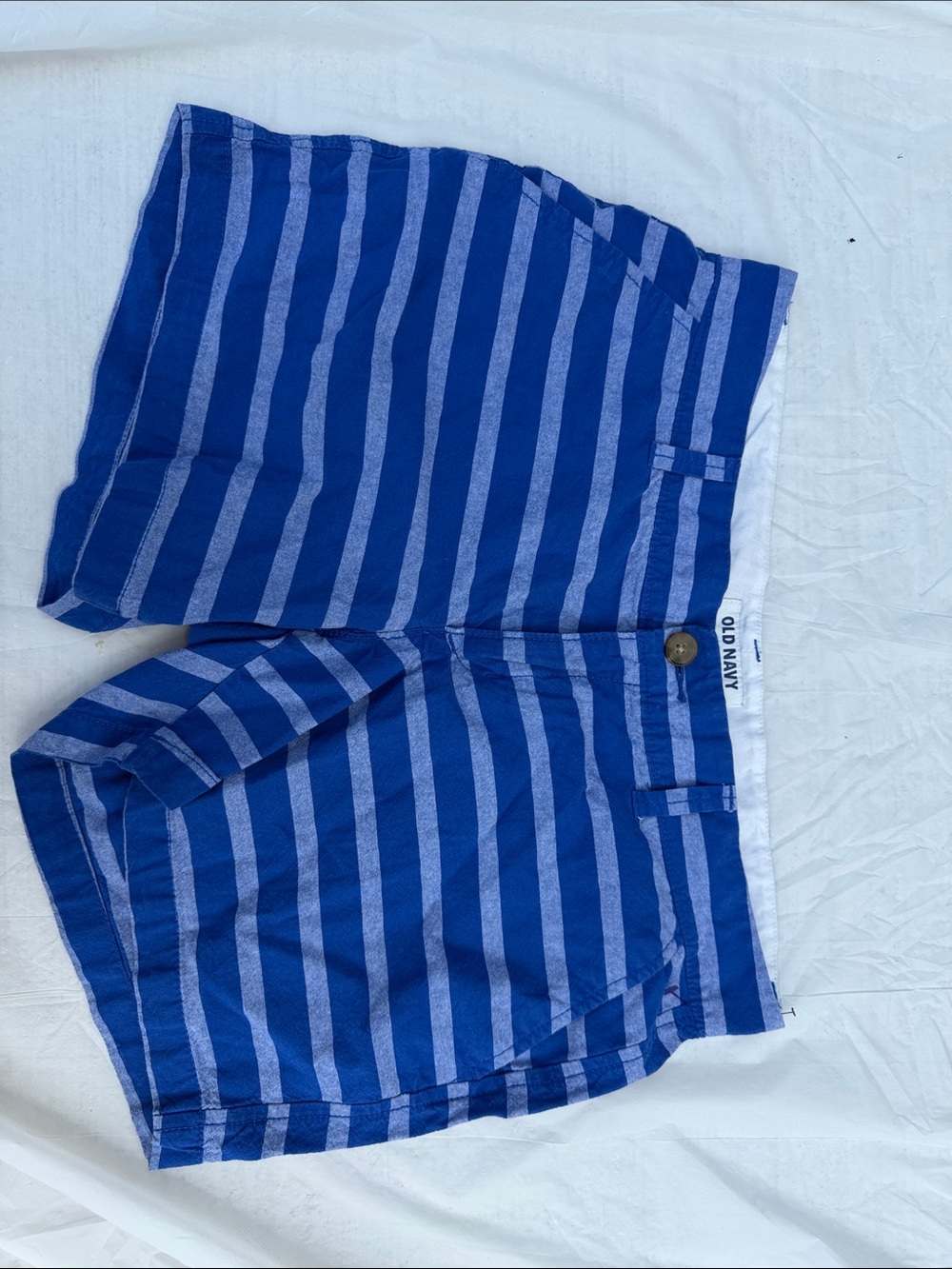Old Navy Blue Striped Men's Flat Front Shorts